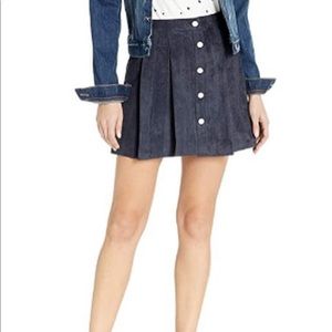 RAGA Navy suede button front skirt